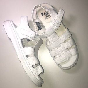 White Dr Marten Fisherman sandals
